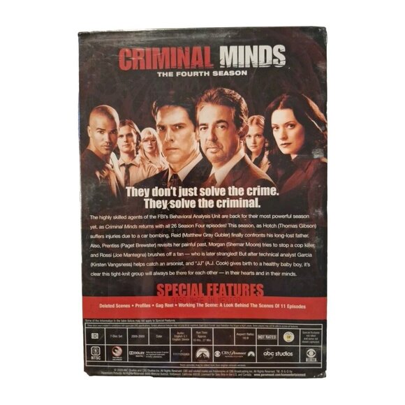 Criminal Minds Season 4 7-Disc DVD Set 26 Episodes Special Features - Picture 3 of 6